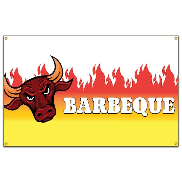 Barbeque Banner Concession Stand Food Truck Single Sided